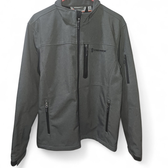 Free Country Jacket Mens Medium Gray Softshell Fleece Lined Gorpcore Outdoors - Picture 1 of 9